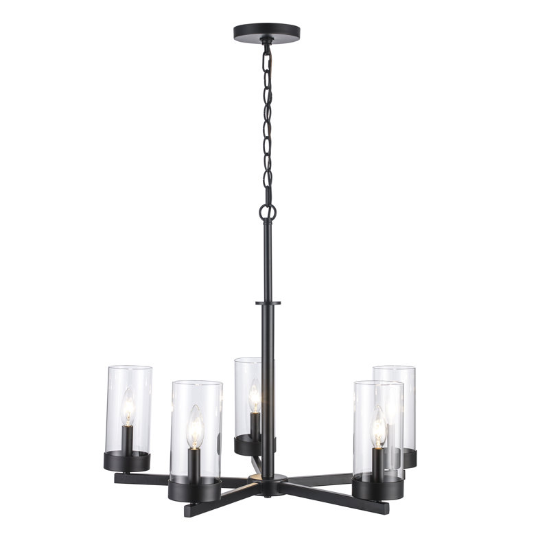5 - Light Dimmable Cylinder Chandelier