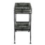 Une table-plateau en fer galvanisé de 32 x 15 x 31 po pour les boîtes de terrasse et comme décoration décorative dans le patio, deux plateaux spacieux, 18,3 lb, assemblage nécessaire pour jardiner différents réglages, manipulé