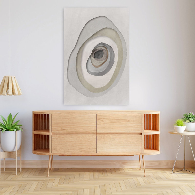 Art contemporain abstrait contemporain, Beige, H 48 po x l 32 po