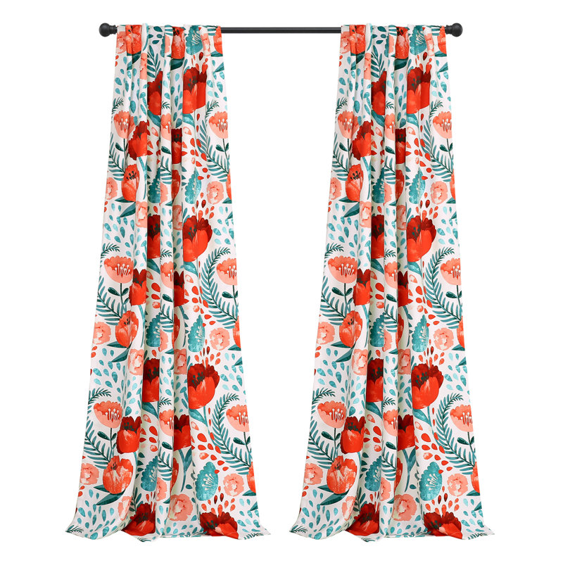 Room Darkening Curtain Pair, 52" W x 95" L, Multi
