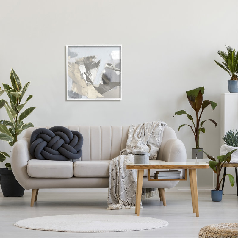 Gris subtil, reproduction d'art sur bois, Giclée encadrée blanc bord de mer, H 24 po x l 24 po x P 1,5 po