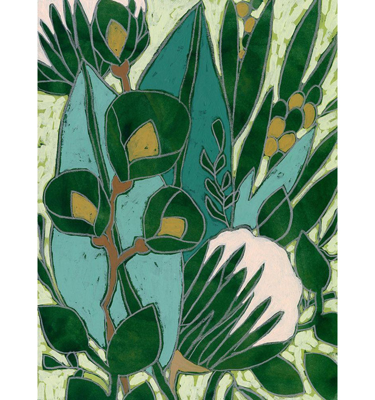 «Red Barrel Studio® Vess, June Erica», reproduction d'art sur toile tendue: Bottle Glass Garden