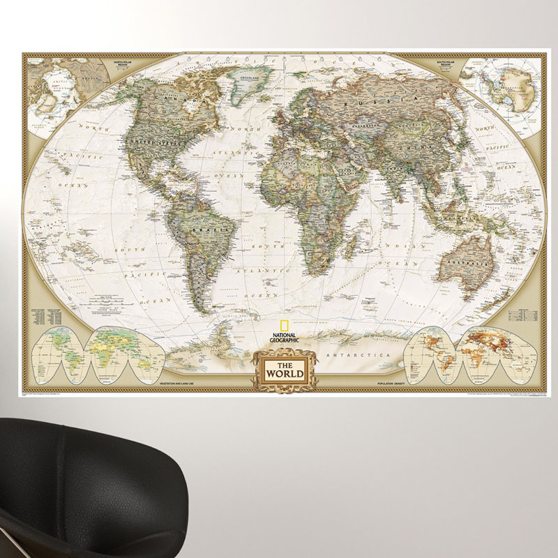 Art graphique sur toile National National, carte - impression sans cadre, H 30 po x l 48 po x P 0,2 po