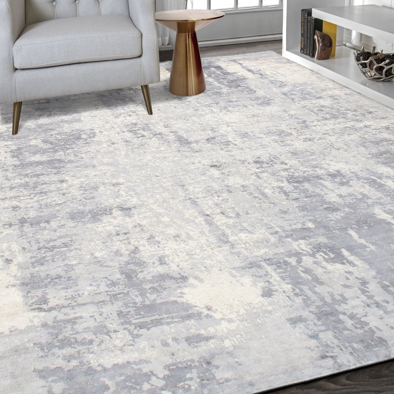 Handmade Hand-Loomed Gray/Ivory Area Rug, Rectangle 10' x 14'