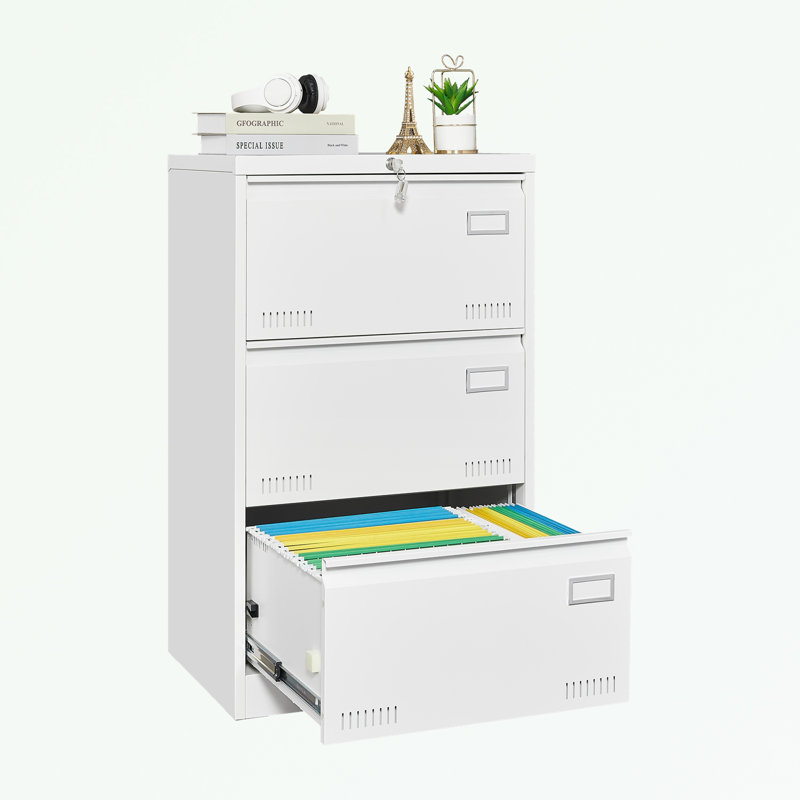 Lukah 23.62'' Wide 3 - Drawer Filing Storage Cabinet, White