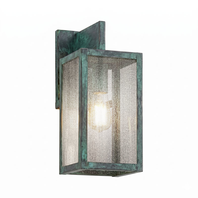 Brass Traditions - Ceballos - 1 lumière - 13 pouces - Vert Verde - Laiton massif - Applique murale, Verde Green, Seeded