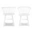2 chaises de salle à manger en bois blanc - dossier à broche pour un look élégant, sièges en bois de qualité