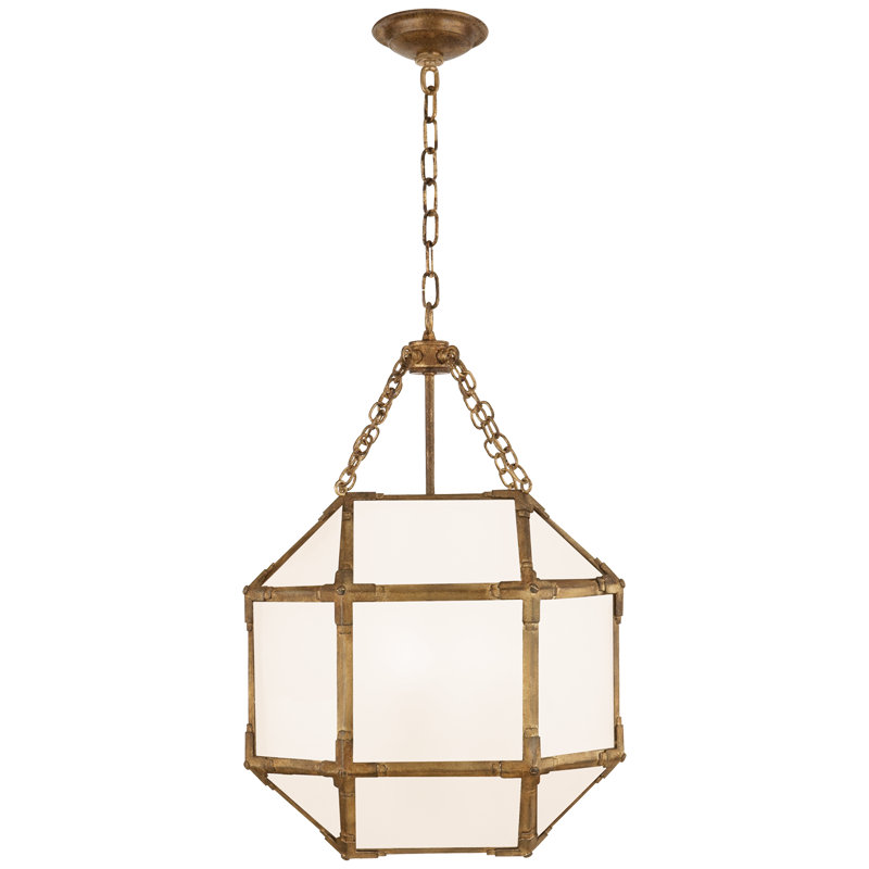 Suzanne Kasler Morris Small Lantern, Gold, Tan, 21.5" H x 13.5" W x 13.5" D