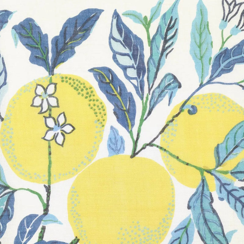 Citrus Garden Sheer Fabric, Blue
