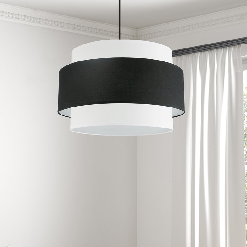 Priya 4 Light Incandescent Chandelier, Black/White, Black/White, 14" H x 22" W x 22" D