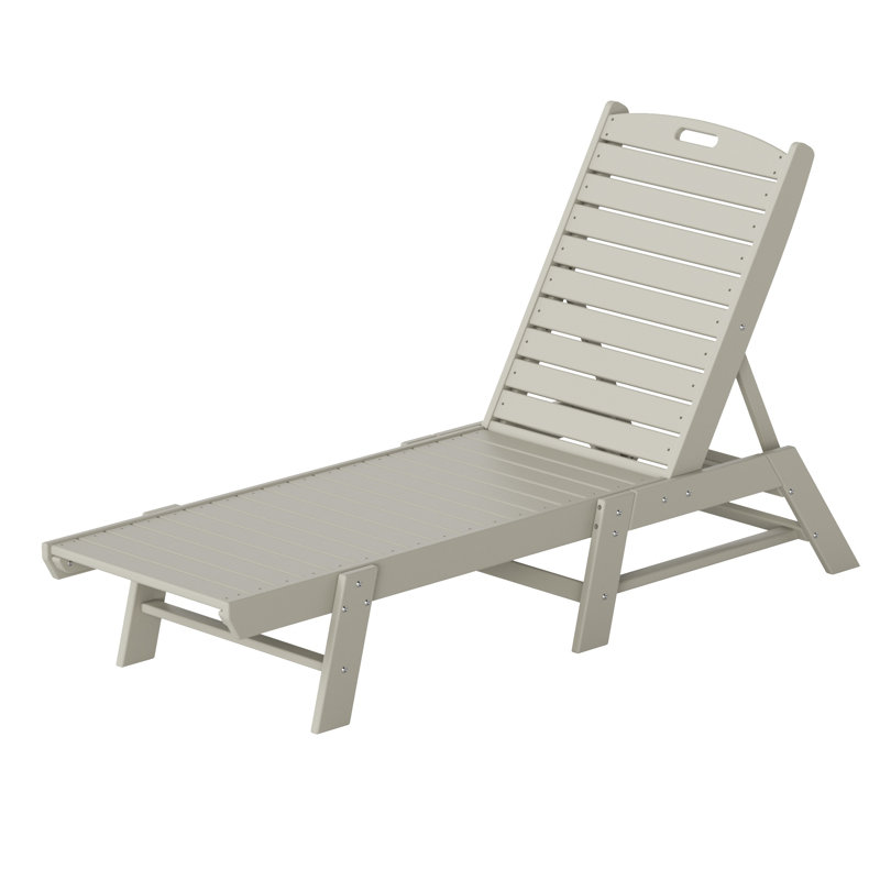 Chaise longue d'extérieur en PEHD Laguna, Gris clair