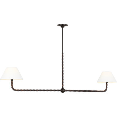 Lustre traditionnel à intensité variable Chapman and Myers Fiona de 61 po pour salle à manger, 2 lumières, en fer vieilli avec ampoules DEL