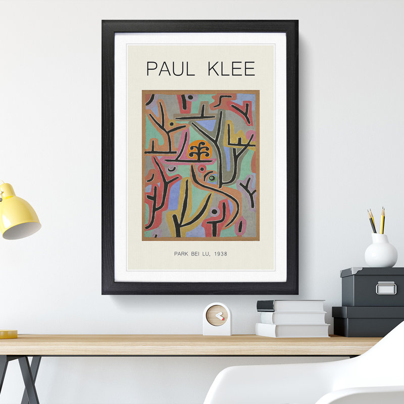 Park Scene by Paul Klee - Picture Frame Painting, Black, 65cm H x 48cm W x 2cm D