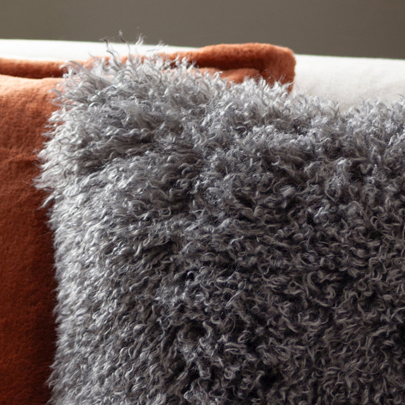 Rowan Square Cushion, Polyester, Gray