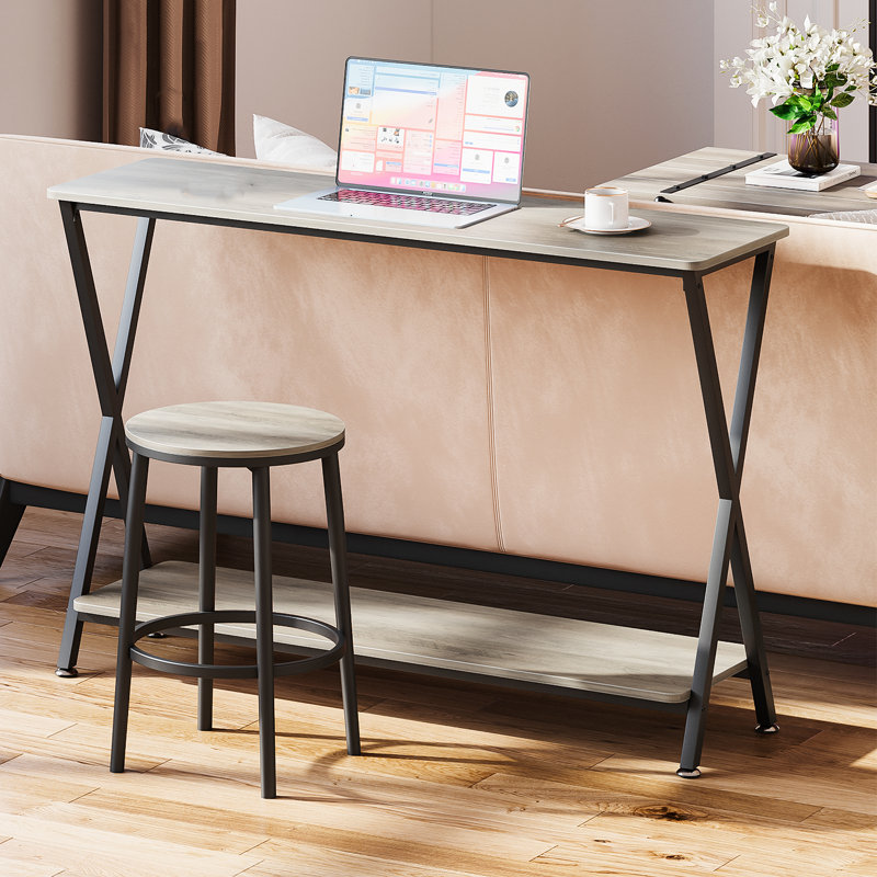 Thaliah Console Table, Gray, 31.89" H x 31.49" W x 11.81" D
