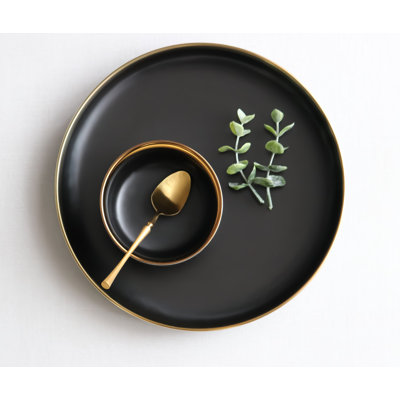 Bol noir avec bordure dorée «The Luxury Collection» - petit 4,5 po