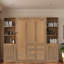 Lit escamotable en bois avec tablettes et armoires de rangement