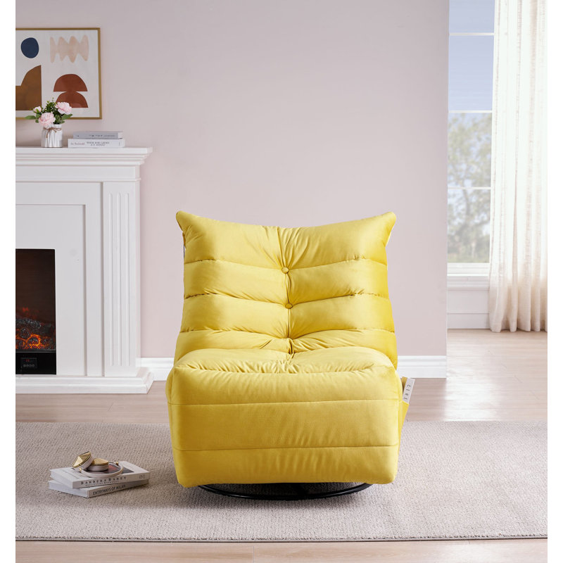 Chaise longue en velours Namra, Jaune