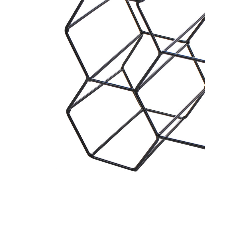 11 Bottle Open Shelving Wine Bottle Rack Black