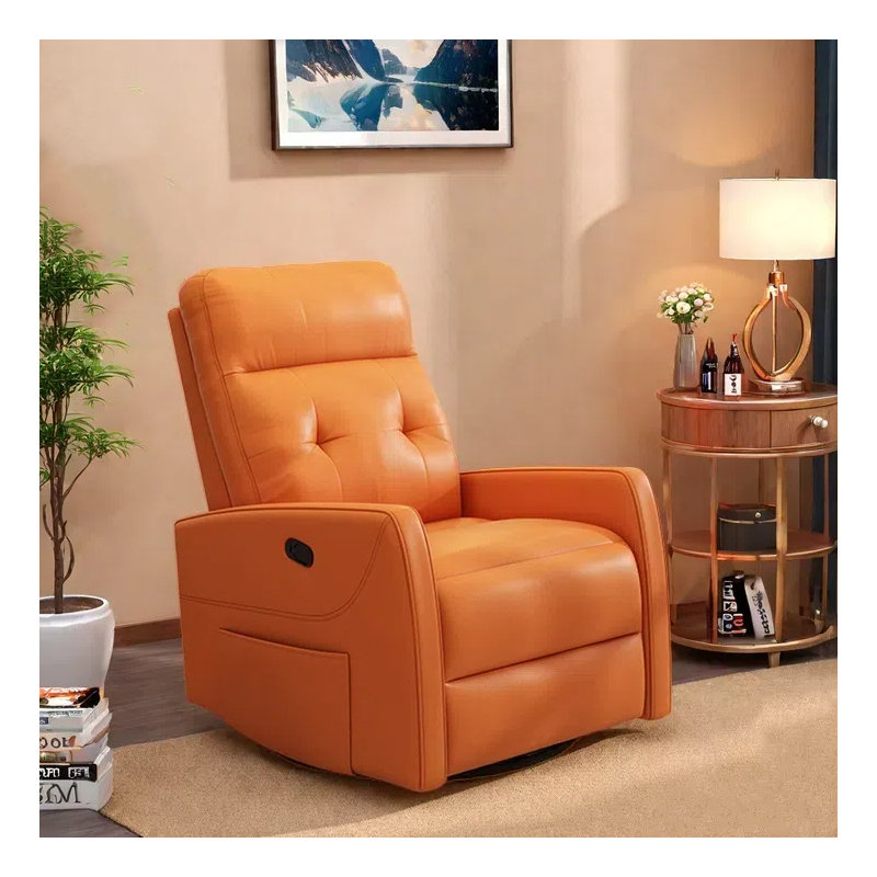 Simple fashion sofa rotary lazy home recliner, Orange