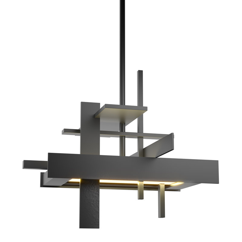 Planar 8.4" H 1 - Light Kitchen Island Geometric LED Pendant, Black, Multi: 13.4" to 58.4", None