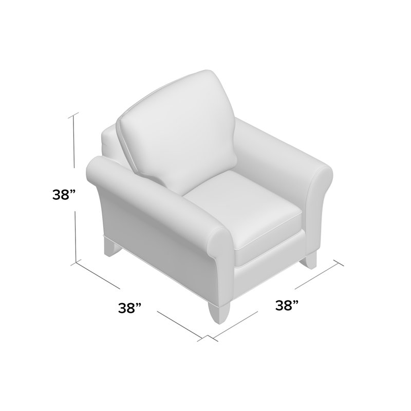 Fauteuil de 38 po de large Almada, Peyton en sergé performance bleu marine, Manhattan, Non