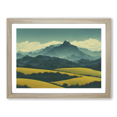 Euphoric Mountain Landscape - Framed Print