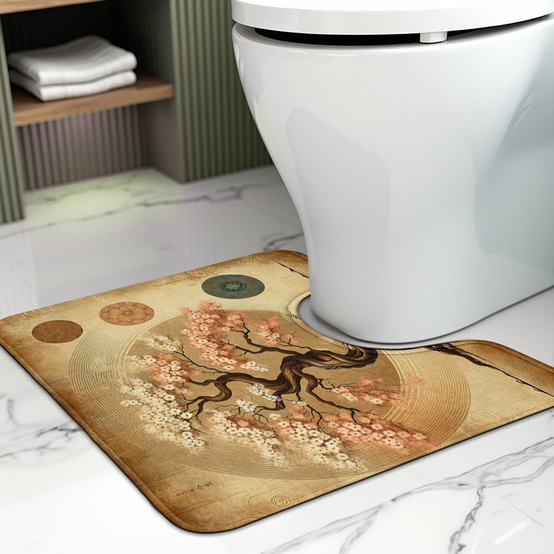 Tapis de salle de bain brun U