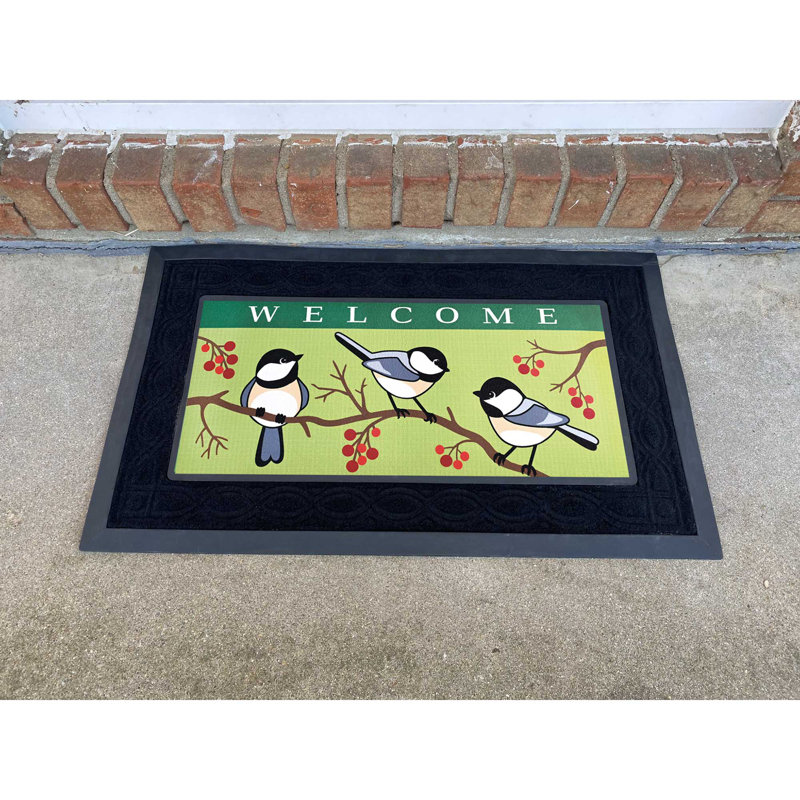 Doormat Insert Welcome Chickadee 22x10