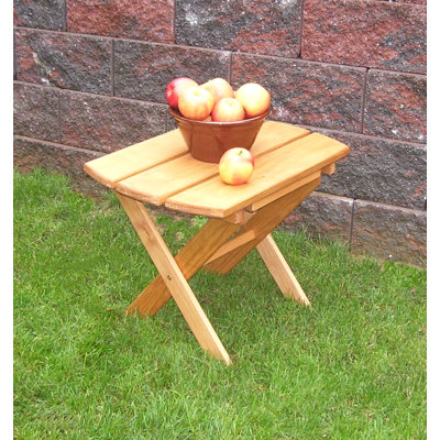Anika Rectangular Pine Folding Outdoor Side Table , 18'' in. W 16'' in. D