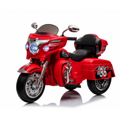 Alex 12V Kids Ride On Motorcycle, Electric Toddler Motorcycle Toy with LED Lights, Wireless Music, Large Storage Trunk, Soft PU Seat, Forward & Reverse, Rechargeable Electric Vehicle for 3-6 Years Old
