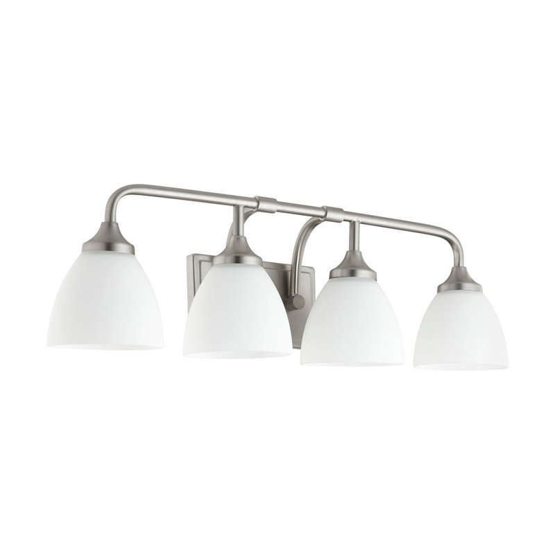 Éclairage pour meuble-lavabo à 4 lumières à intensité variable Ansara, Nickel satiné