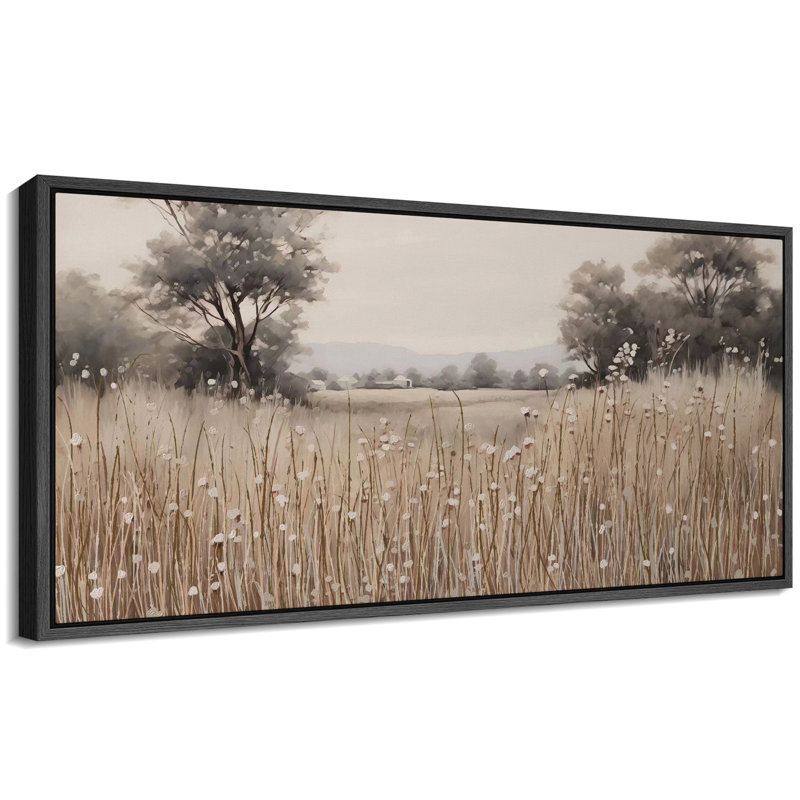 Paysage champêtre d'automne, H 30 po x l 60 po, Black