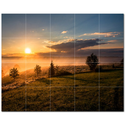 Murale décorative en céramique 4,25 po x 4,25 po Sunset