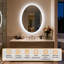 Oval LED Lighted Bathroom Mirror Backlit with Defog Memory Function -1967938283