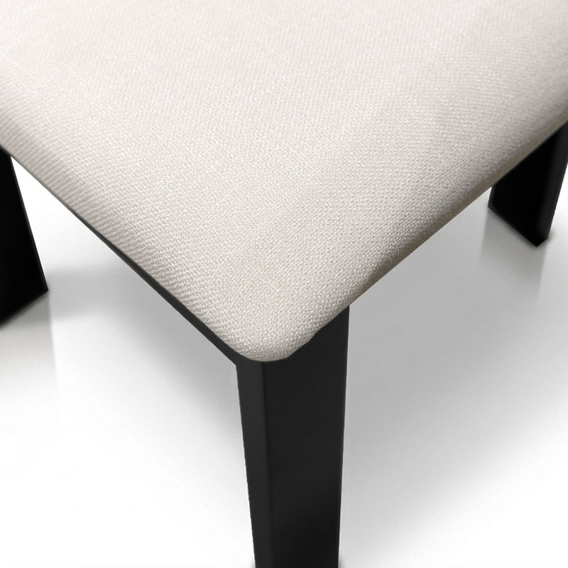 Chaise d'appoint rembourrée Adhafera, Noir