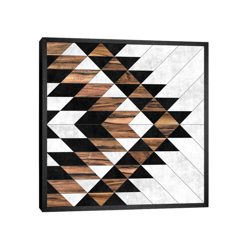 Urban Tribal Pattern No.9 by Zoltan Ratko - Print on Canvas, Black Framed, 93.98 cm H x 93.98 cm W