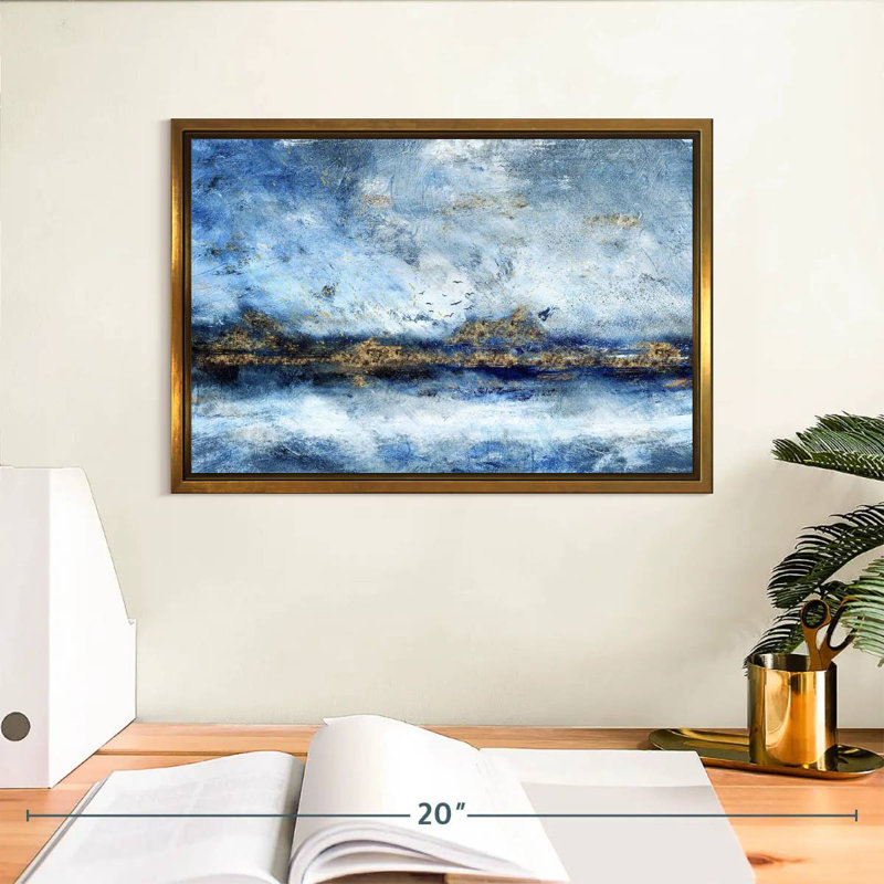 Paysage Clota, Cadre flottant doré, 13 po x 9 po