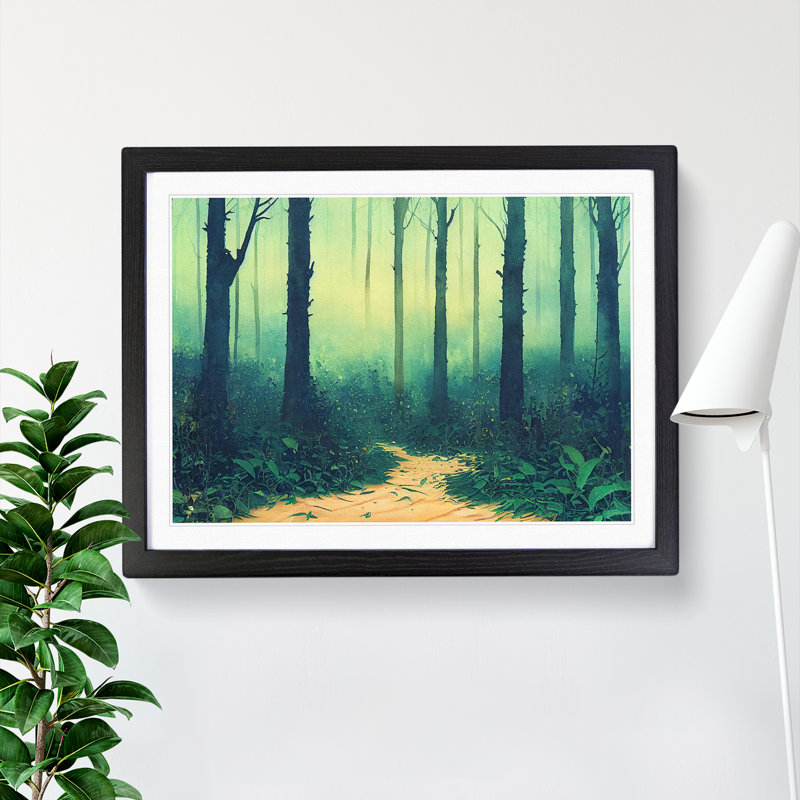 Forest Vol.7 - Single Picture Frame Painting, Black, 46cm H x 64cm W x 2cm D