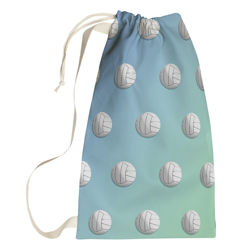Sac à linge volleyball, Grand (H 76,5 po x l 29,5 po x P 1,5 po), Bleu / Vert