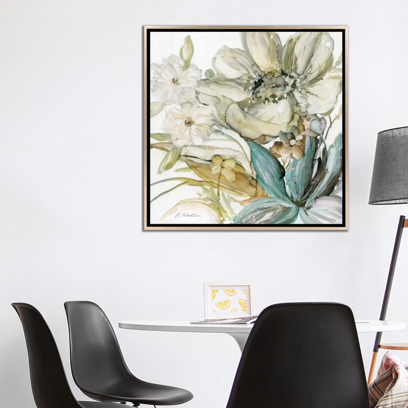 «Seaglass Garden II» par Elizabeth Franklin - reproduction d'art, Encadrement champagne, H 37 po x l 37 po x P 1,5 po