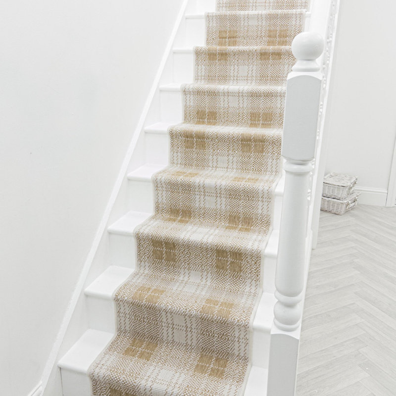 Stair Runner Plaid Flatweave Area Rug, Runner 60 x 630 cm
