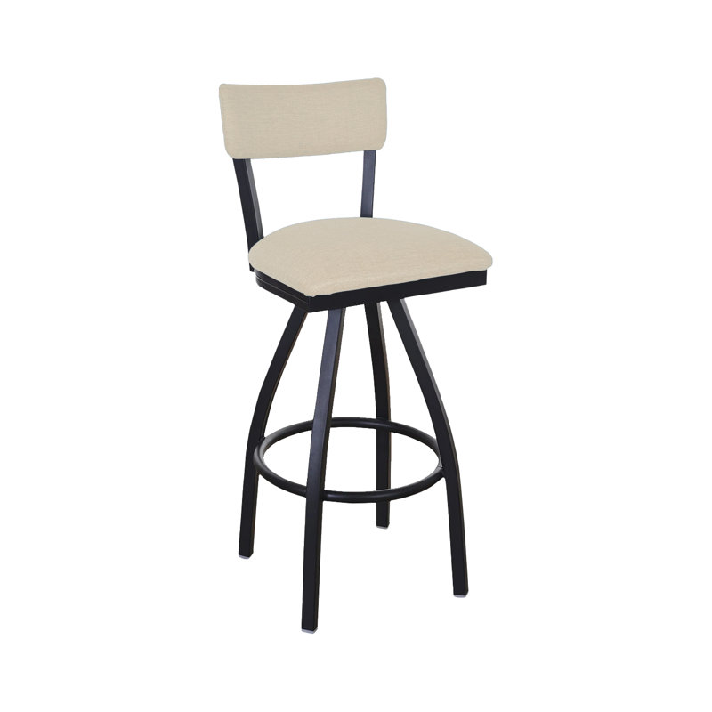 Bristol Swivel Upholstered Counter Stool with Metal Frame, Ivory