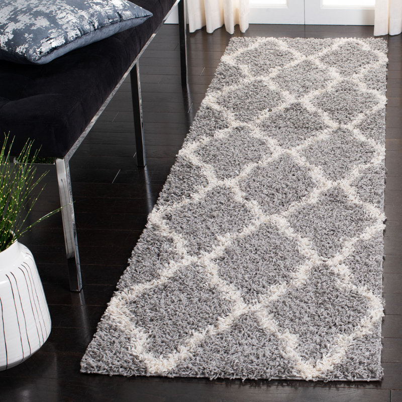 Alonnah Shag Performance Geometric Rug, Runner 2'3" x 14'