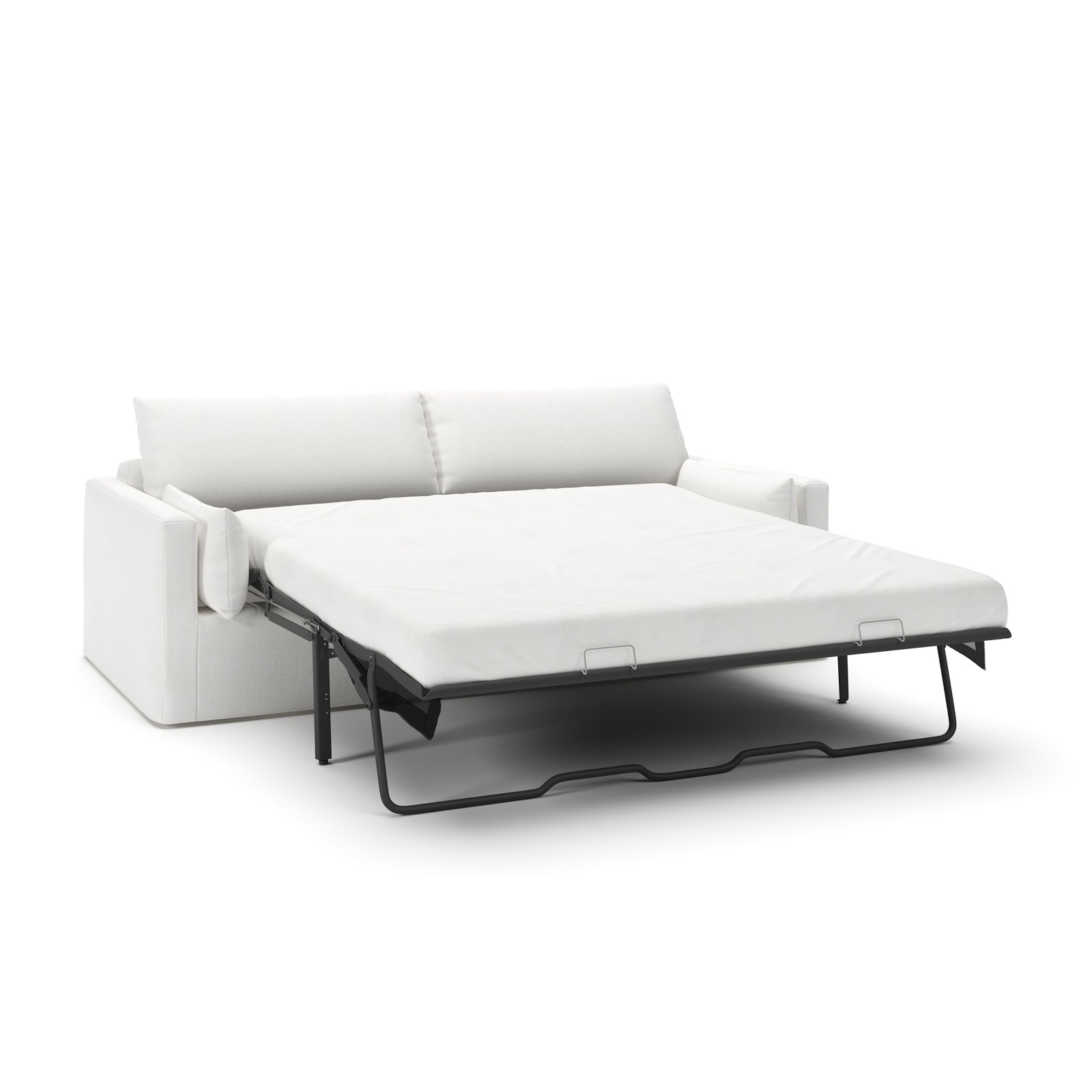 Luna Slipcovered Queen Sleeper Sofa, Drusky Moonglow Sustain® Basketweave