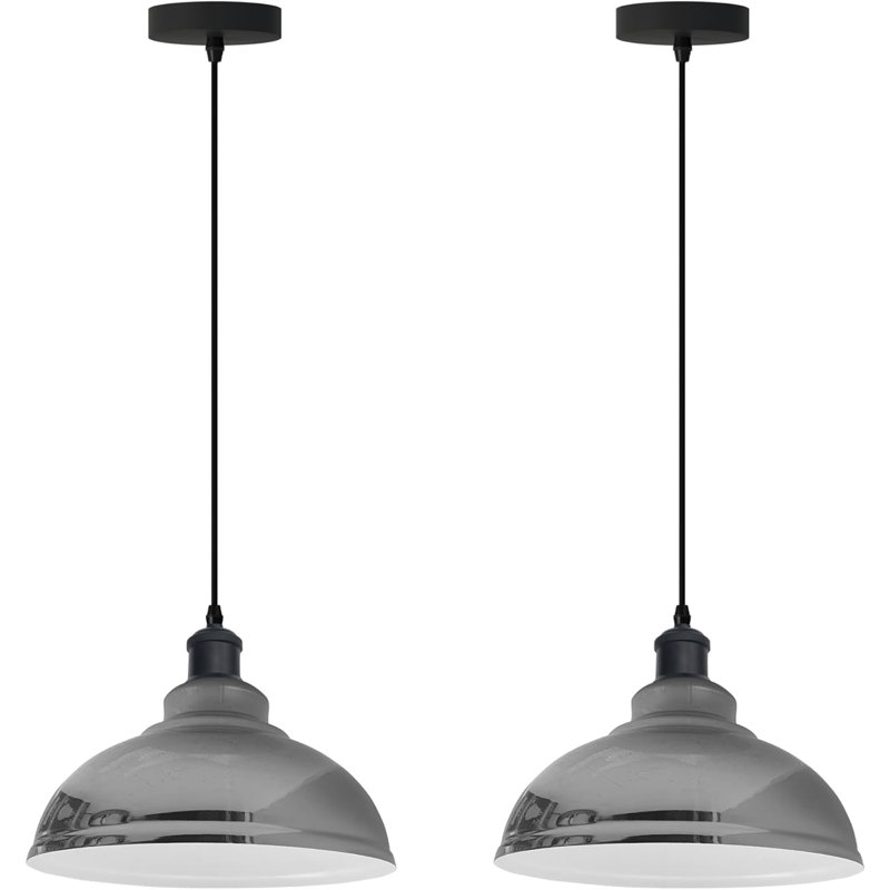 Ensemble de 2 luminaires suspendus Modern Modern, Chrome