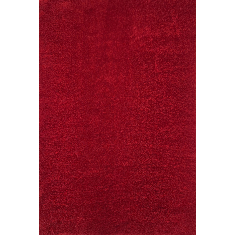 Feather Eudella Shaggy Solid Red, Rectangle 7'10" x 10'2"