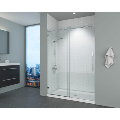 Porte de douche coulissante simple sans cadre l 56 po x H 79 po