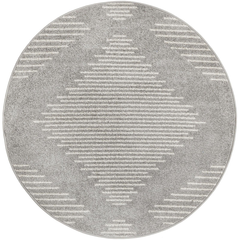 Geometric Indoor Rug, Round 4'