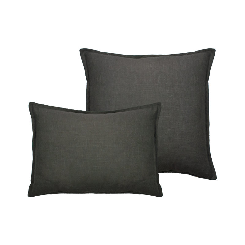 Ensemble de coussins en lin 2 pièces, Graphite